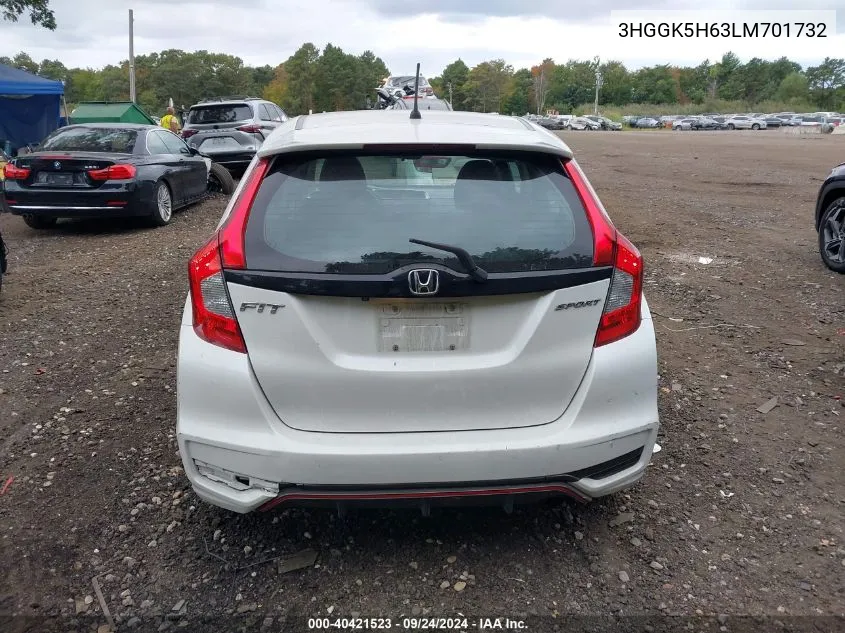 2020 Honda Fit Sport VIN: 3HGGK5H63LM701732 Lot: 40421523