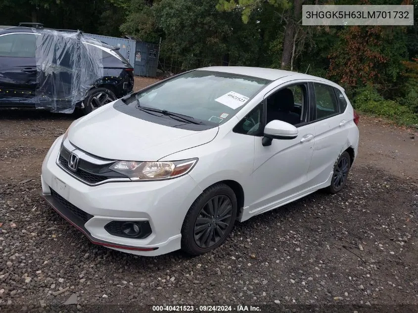 2020 Honda Fit Sport VIN: 3HGGK5H63LM701732 Lot: 40421523