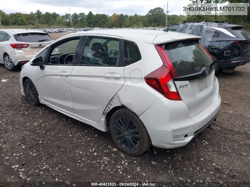 2020 Honda Fit Sport VIN: 3HGGK5H63LM701732 Lot: 40421523