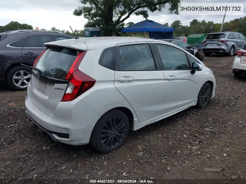 2020 Honda Fit Sport VIN: 3HGGK5H63LM701732 Lot: 40421523