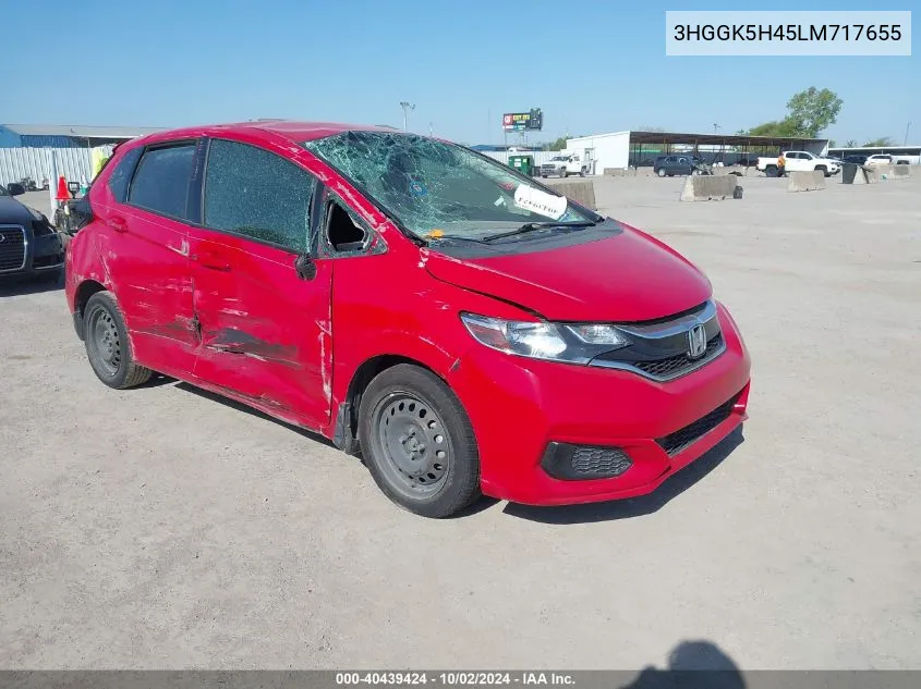 2020 Honda Fit Lx VIN: 3HGGK5H45LM717655 Lot: 40439424