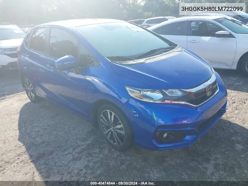 2020 Honda Fit Ex VIN: 3HGGK5H80LM722099 Lot: 40474844