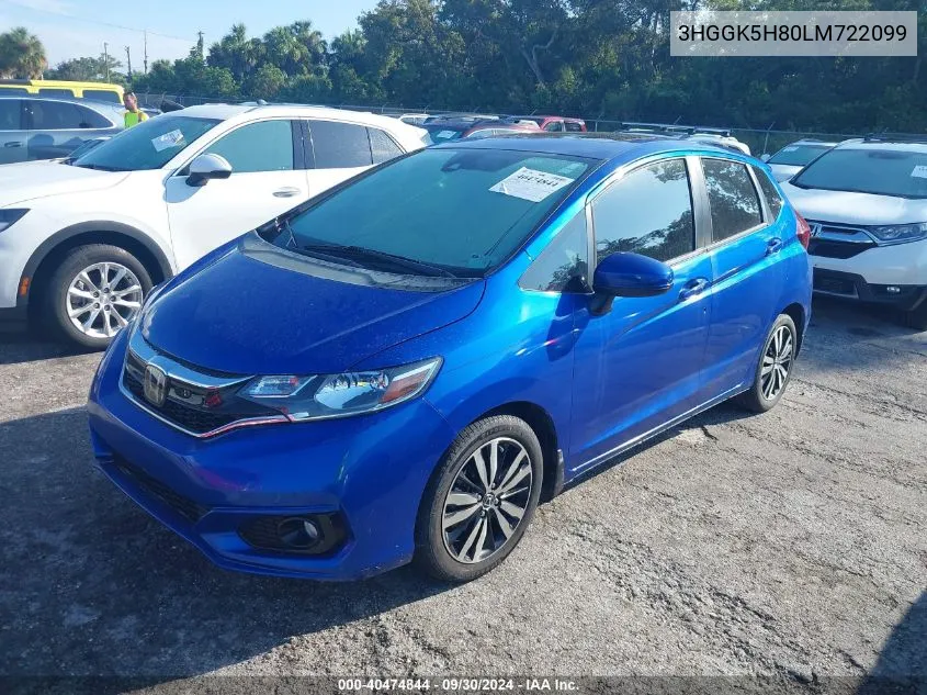 2020 Honda Fit Ex VIN: 3HGGK5H80LM722099 Lot: 40474844