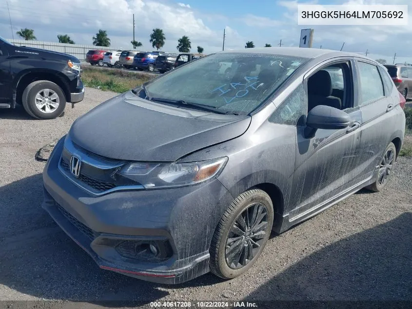 2020 Honda Fit Sport VIN: 3HGGK5H64LM705692 Lot: 40617208