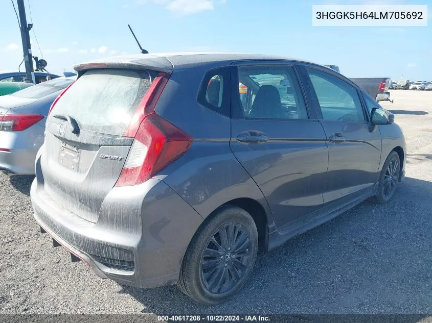 2020 Honda Fit Sport VIN: 3HGGK5H64LM705692 Lot: 40617208