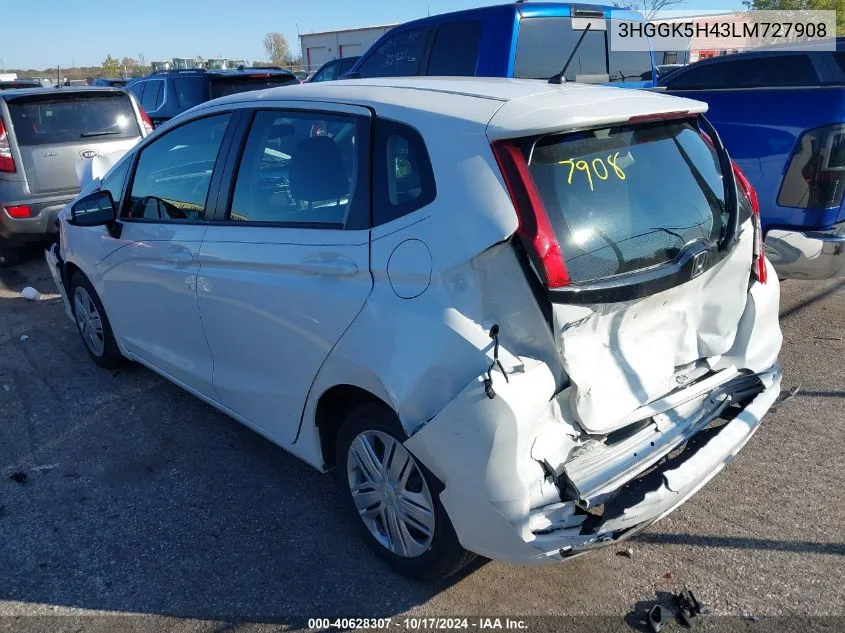 2020 Honda Fit Lx VIN: 3HGGK5H43LM727908 Lot: 40628307