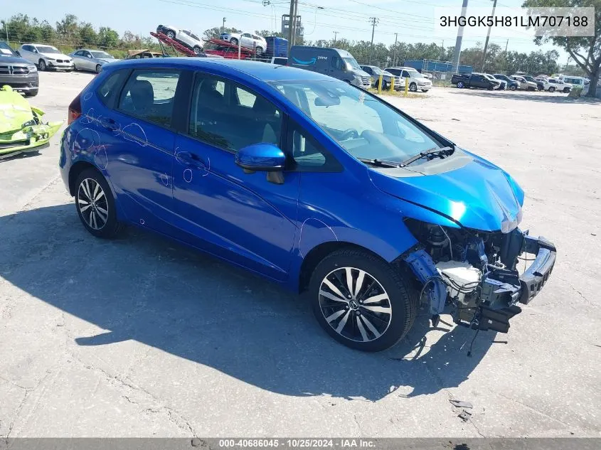 2020 Honda Fit Ex VIN: 3HGGK5H81LM707188 Lot: 40686045