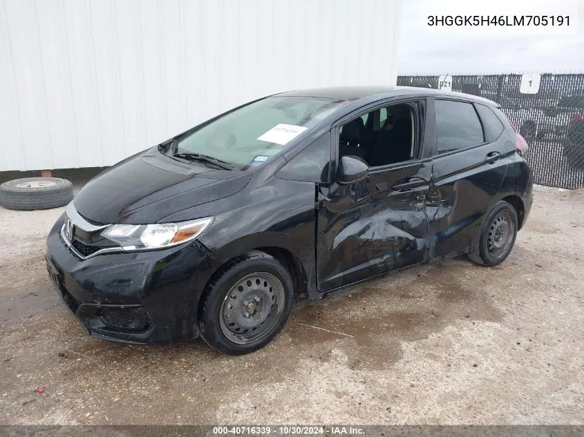 2020 Honda Fit Lx VIN: 3HGGK5H46LM705191 Lot: 40716339