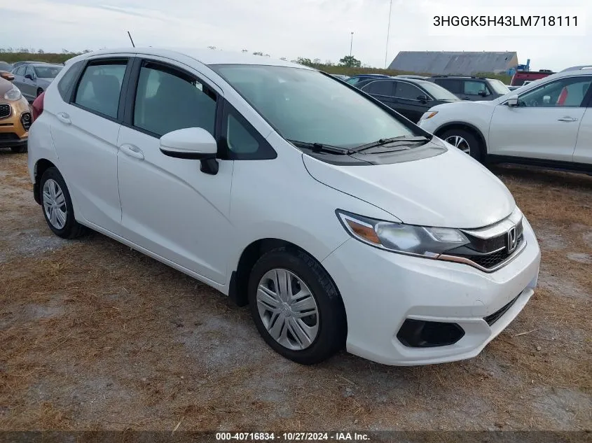 2020 Honda Fit Lx VIN: 3HGGK5H43LM718111 Lot: 40716834