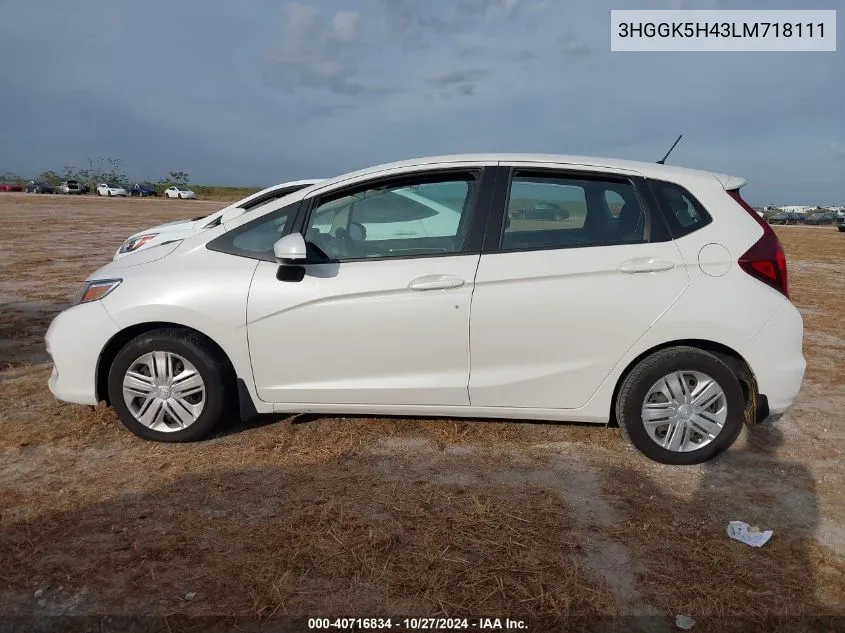 2020 Honda Fit Lx VIN: 3HGGK5H43LM718111 Lot: 40716834