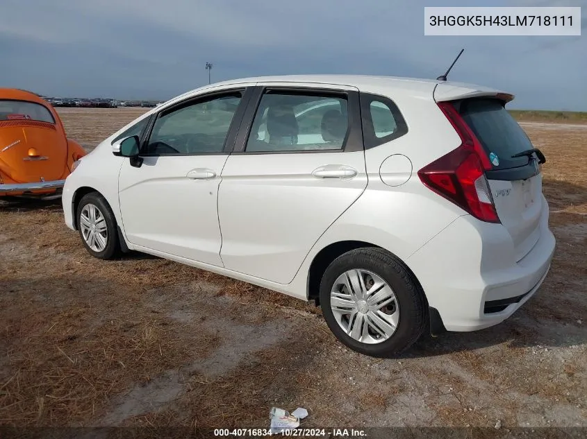 2020 Honda Fit Lx VIN: 3HGGK5H43LM718111 Lot: 40716834