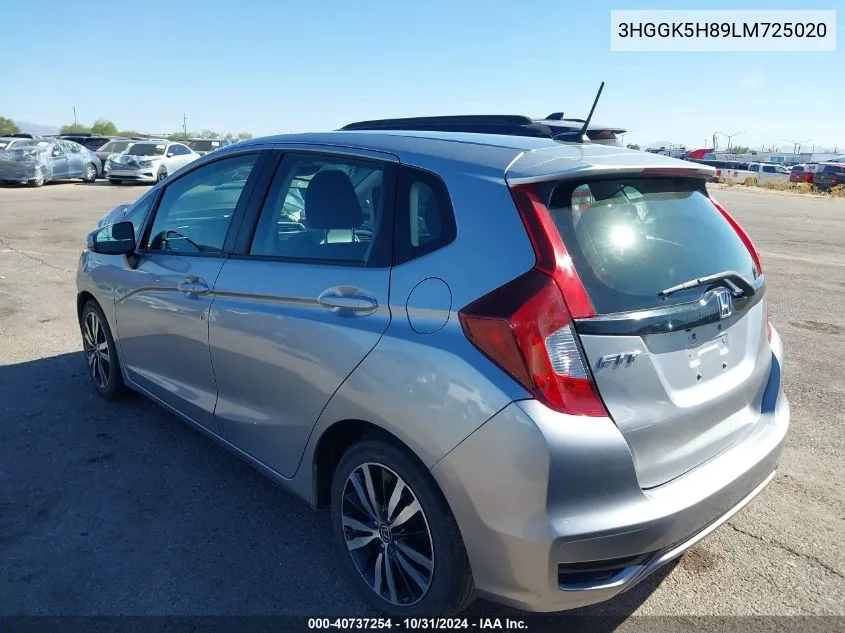 2020 Honda Fit Ex VIN: 3HGGK5H89LM725020 Lot: 40737254