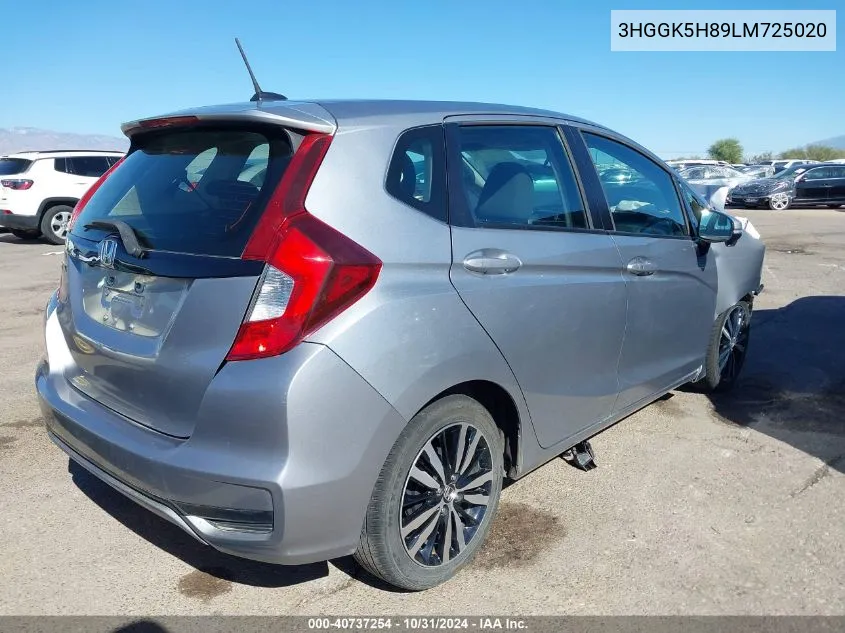 2020 Honda Fit Ex VIN: 3HGGK5H89LM725020 Lot: 40737254