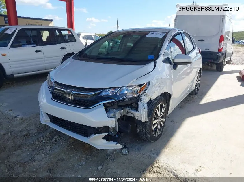 2020 Honda Fit Ex VIN: 3HGGK5H83LM722310 Lot: 40767704