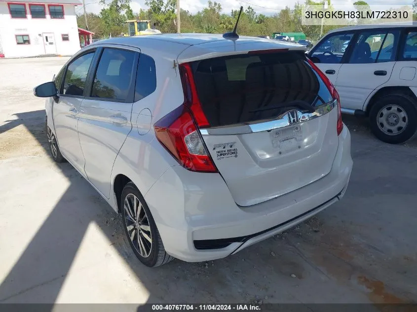 2020 Honda Fit Ex VIN: 3HGGK5H83LM722310 Lot: 40767704