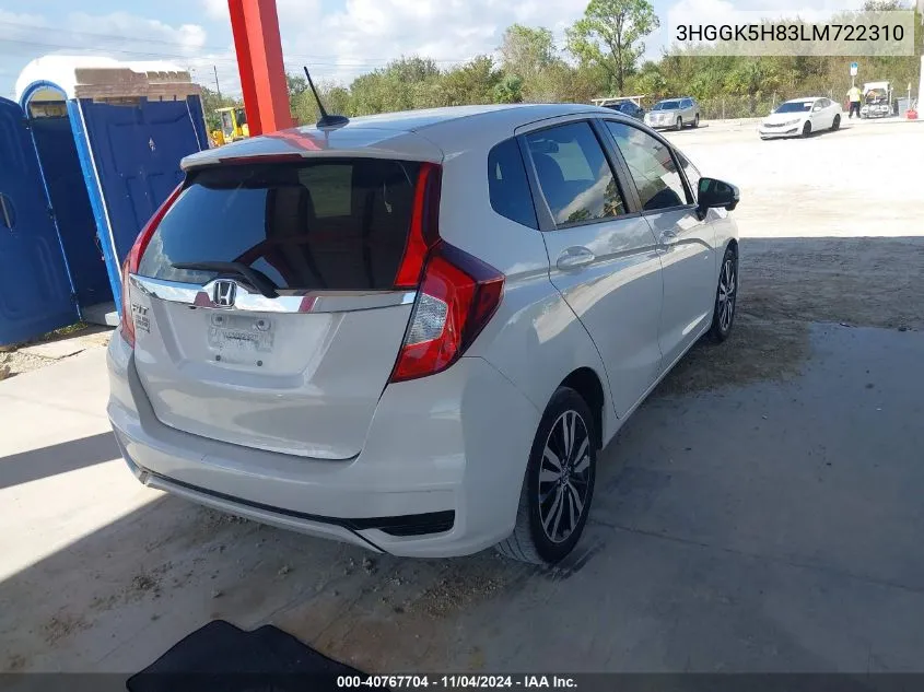 2020 Honda Fit Ex VIN: 3HGGK5H83LM722310 Lot: 40767704