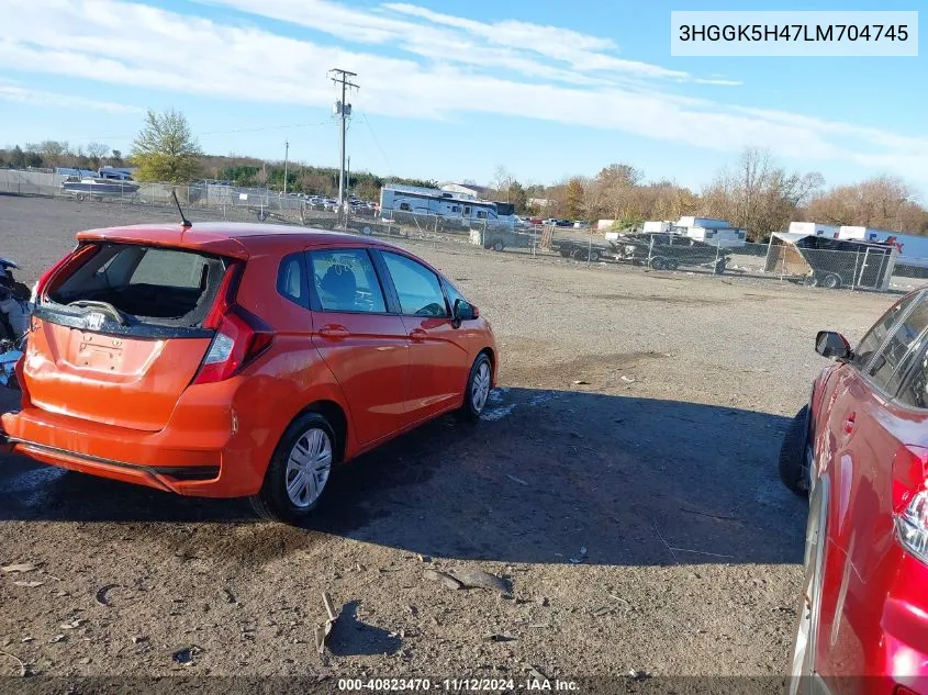 2020 Honda Fit Lx VIN: 3HGGK5H47LM704745 Lot: 40823470