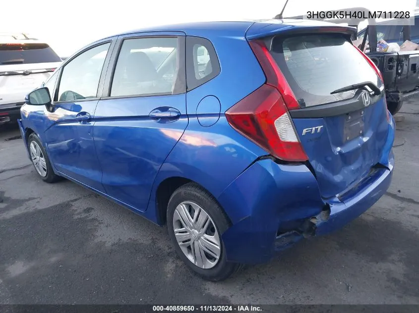 3HGGK5H40LM711228 2020 Honda Fit Lx