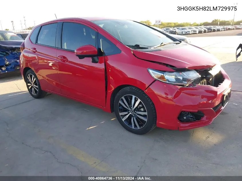 2020 Honda Fit Ex VIN: 3HGGK5H82LM729975 Lot: 40864736