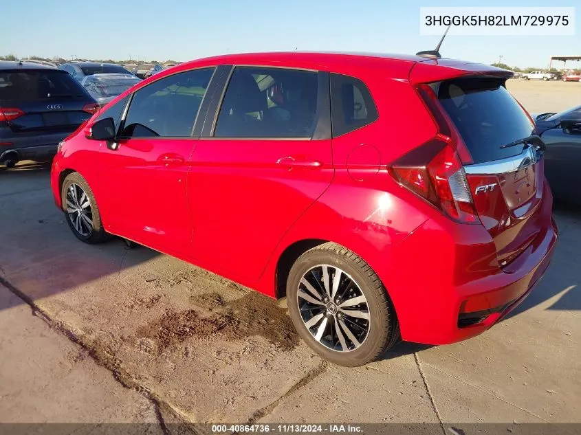 2020 Honda Fit Ex VIN: 3HGGK5H82LM729975 Lot: 40864736