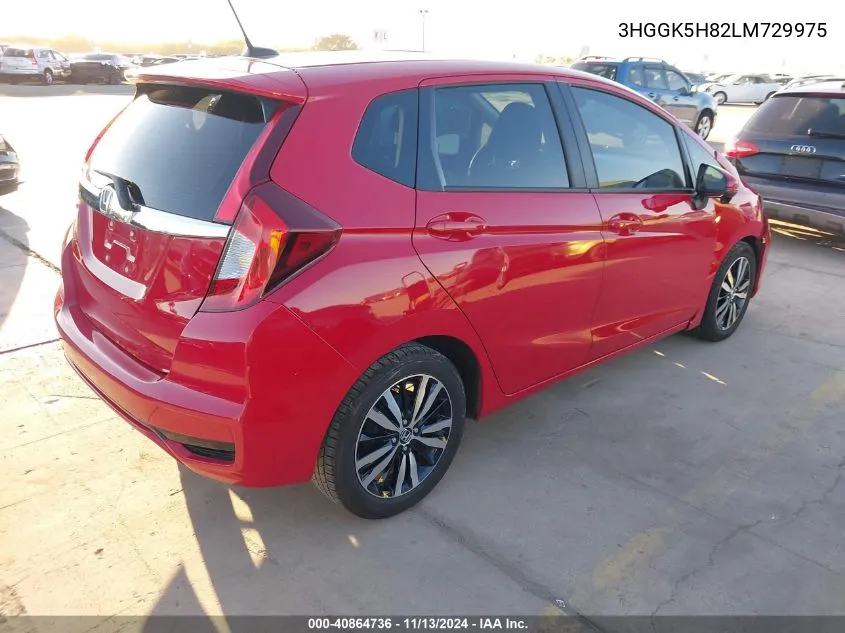 2020 Honda Fit Ex VIN: 3HGGK5H82LM729975 Lot: 40864736