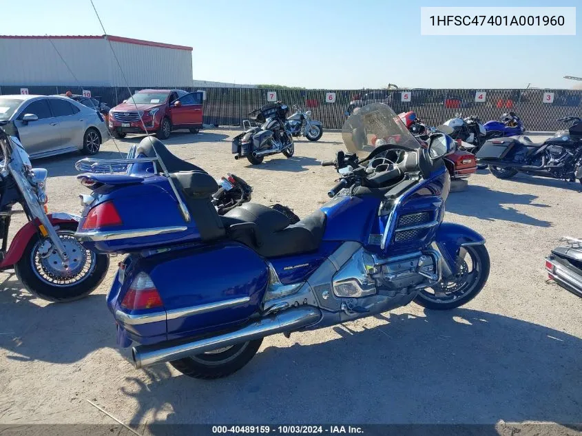 2001 Honda Gl1800 A VIN: 1HFSC47401A001960 Lot: 40489159