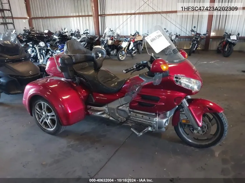 2003 Honda Gl1800 A VIN: 1HFSC47423A202309 Lot: 40632004