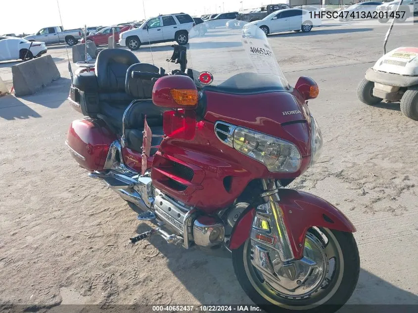 2003 Honda Gl1800 A VIN: 1HFSC47413A201457 Lot: 40652437