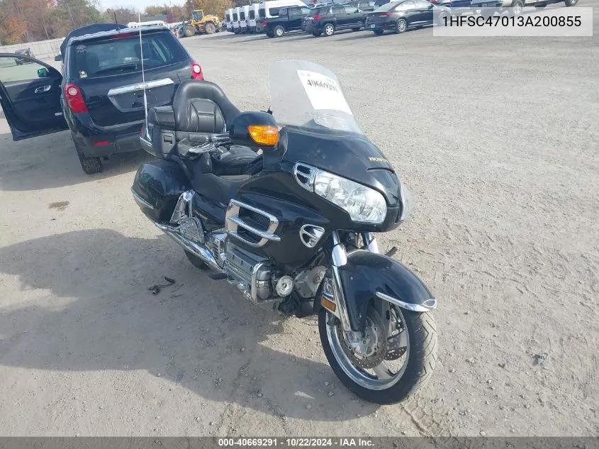 2003 Honda Gl1800 VIN: 1HFSC47013A200855 Lot: 40669291