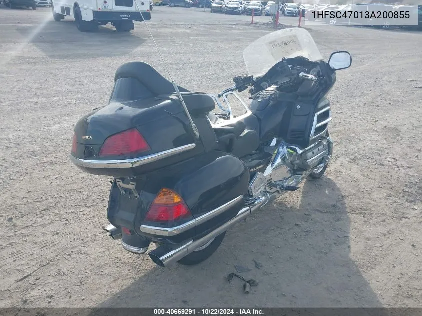 2003 Honda Gl1800 VIN: 1HFSC47013A200855 Lot: 40669291