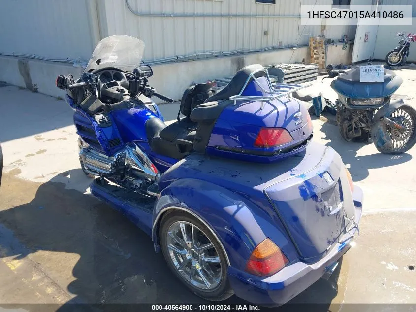 2005 Honda Gl1800 VIN: 1HFSC47015A410486 Lot: 40564900