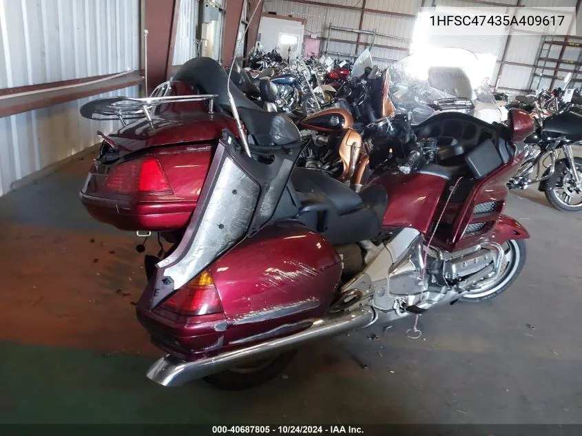 2005 Honda Gl1800 A VIN: 1HFSC47435A409617 Lot: 40687805