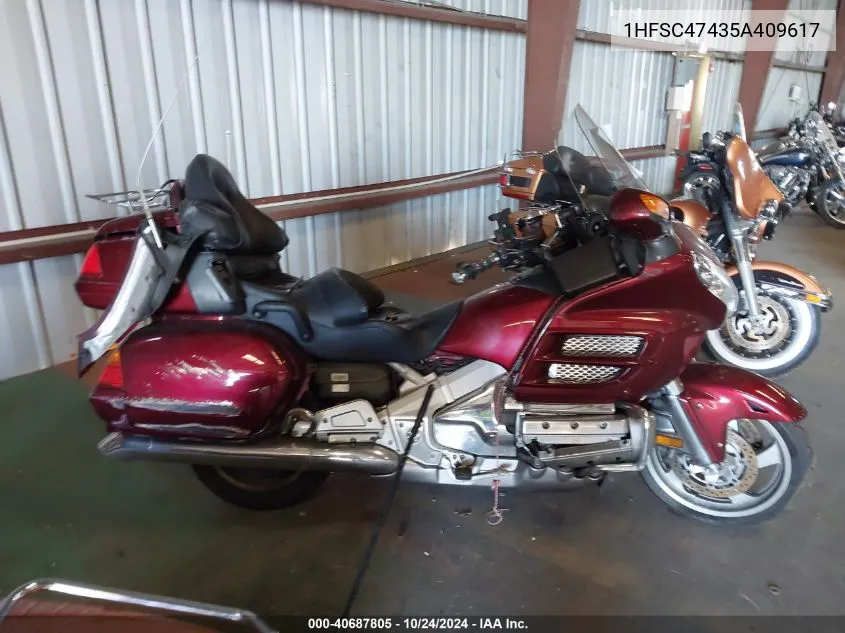 2005 Honda Gl1800 A VIN: 1HFSC47435A409617 Lot: 40687805