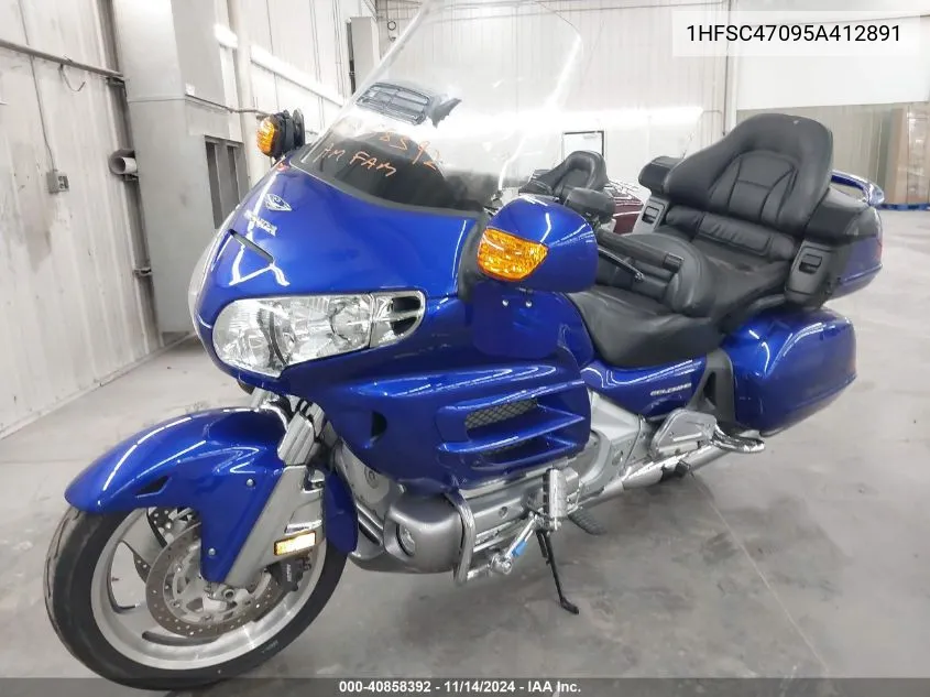 2005 Honda Gl1800 VIN: 1HFSC47095A412891 Lot: 40858392