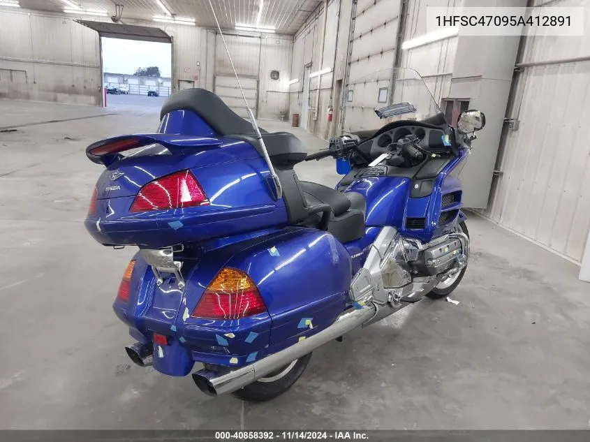 2005 Honda Gl1800 VIN: 1HFSC47095A412891 Lot: 40858392