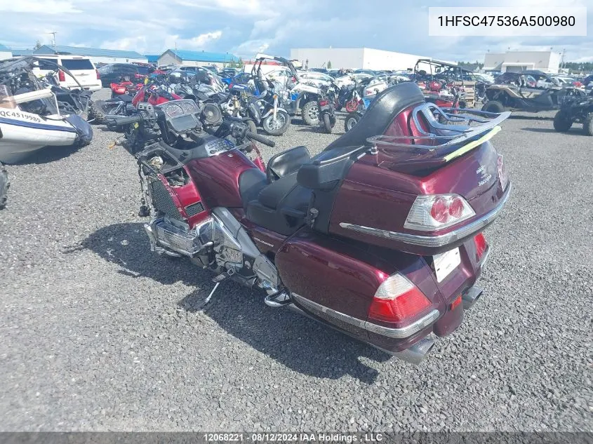 2006 Honda Gl1800 A VIN: 1HFSC47536A500980 Lot: 12068221