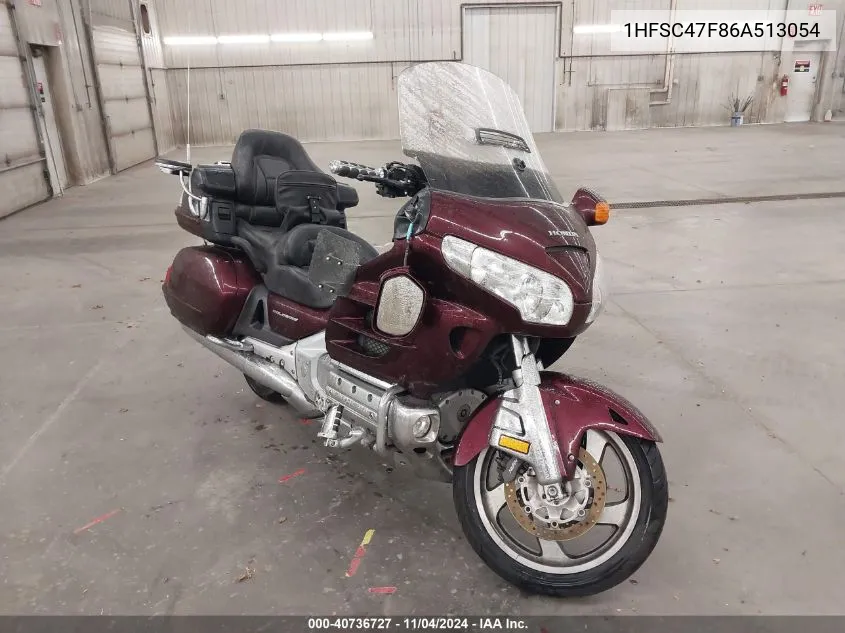 2006 Honda Gl1800 VIN: 1HFSC47F86A513054 Lot: 40736727