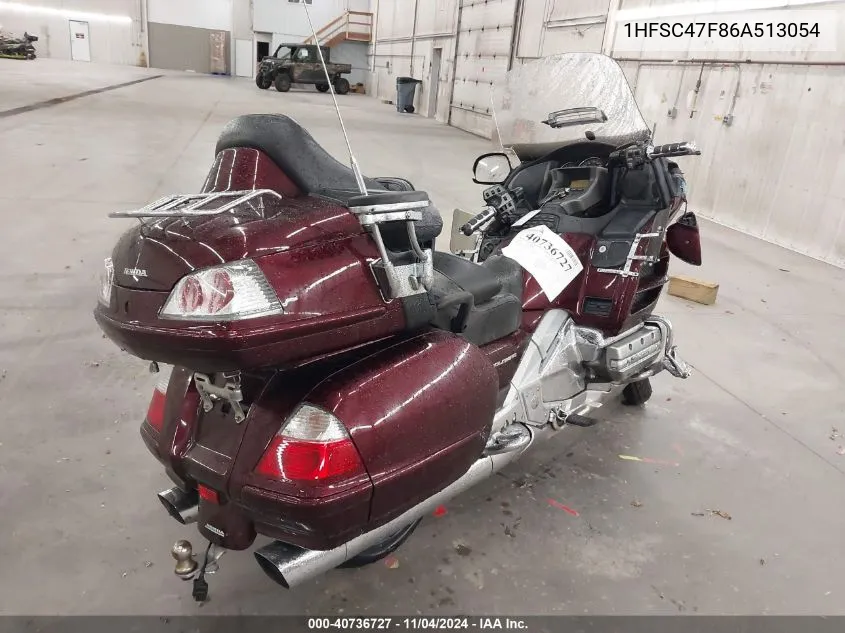 2006 Honda Gl1800 VIN: 1HFSC47F86A513054 Lot: 40736727