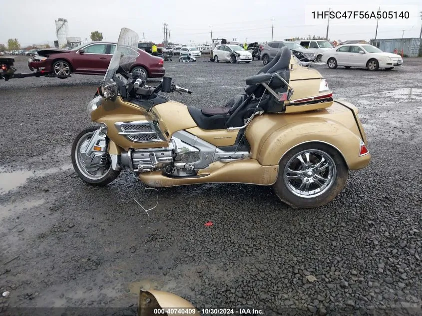 2006 Honda Gl1800 VIN: 1HFSC47F56A505140 Lot: 40740409