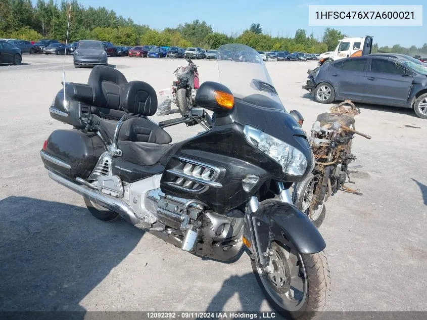 2007 Honda Gl1800 A VIN: 1HFSC476X7A600021 Lot: 12092392