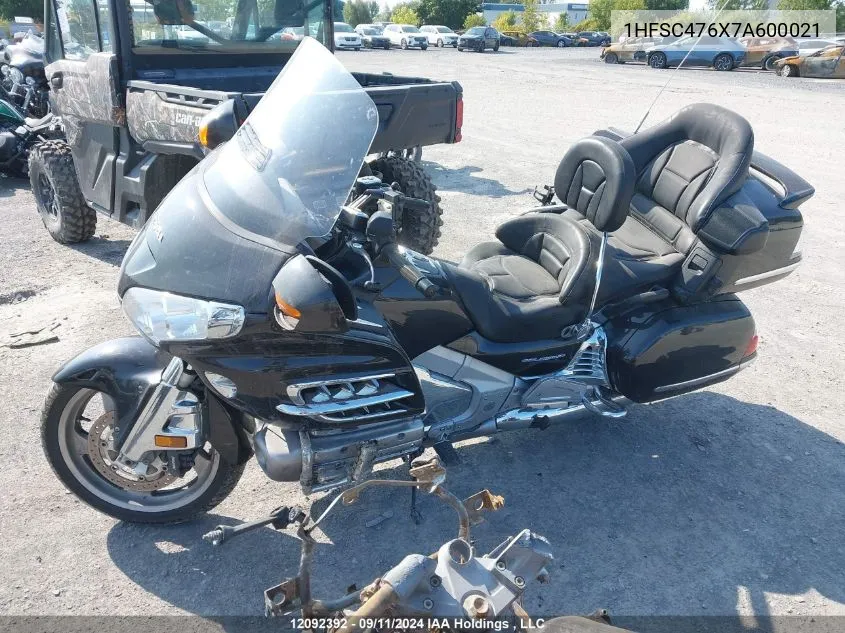 2007 Honda Gl1800 A VIN: 1HFSC476X7A600021 Lot: 12092392