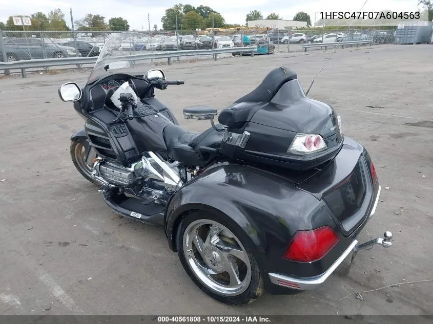 2007 Honda Gl1800 VIN: 1HFSC47F07A604563 Lot: 40561808