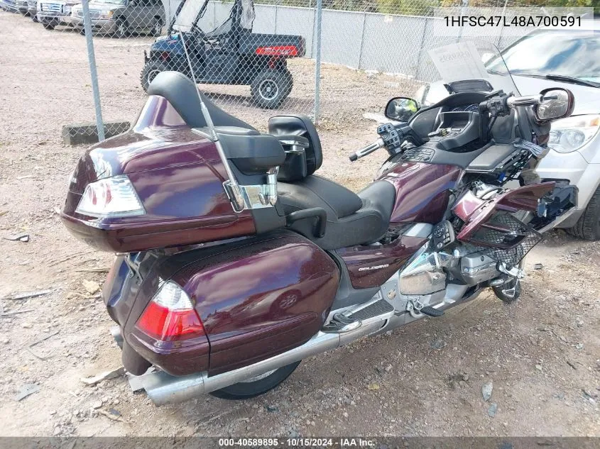 2008 Honda Gl1800 VIN: 1HFSC47L48A700591 Lot: 40589895