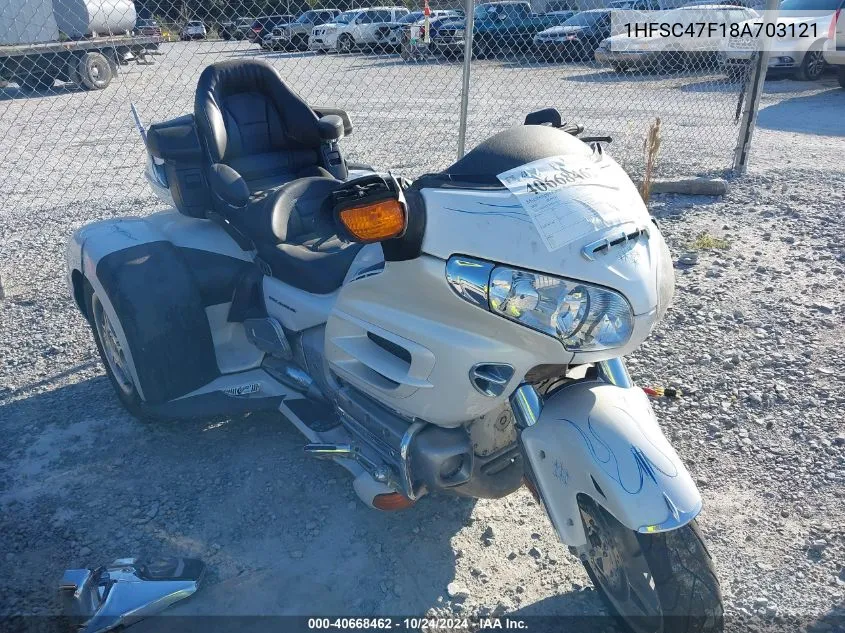 2008 Honda Gl1800 VIN: 1HFSC47F18A703121 Lot: 40668462