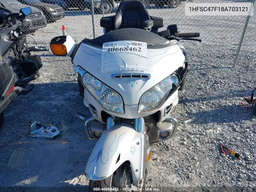 2008 Honda Gl1800 VIN: 1HFSC47F18A703121 Lot: 40668462