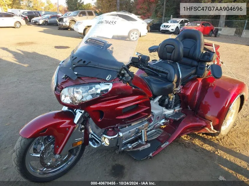 2010 Honda Gl1800 VIN: 1HFSC47G7AA904696 Lot: 40670455