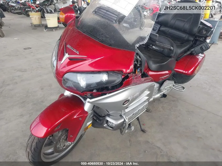 2012 Honda Gl1800 VIN: JH2SC68L5CK002201 Lot: 40680530