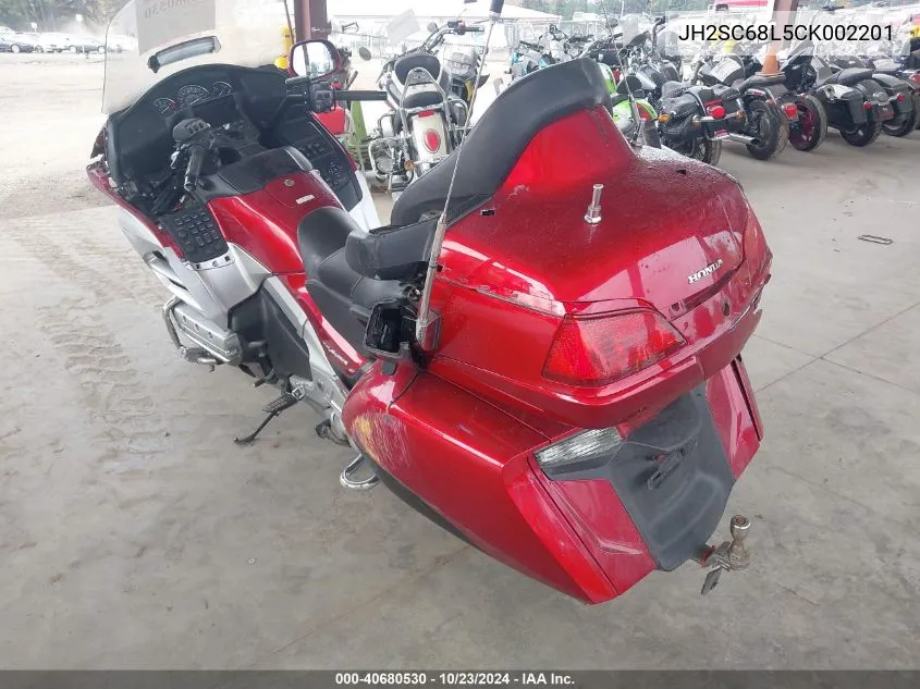 2012 Honda Gl1800 VIN: JH2SC68L5CK002201 Lot: 40680530