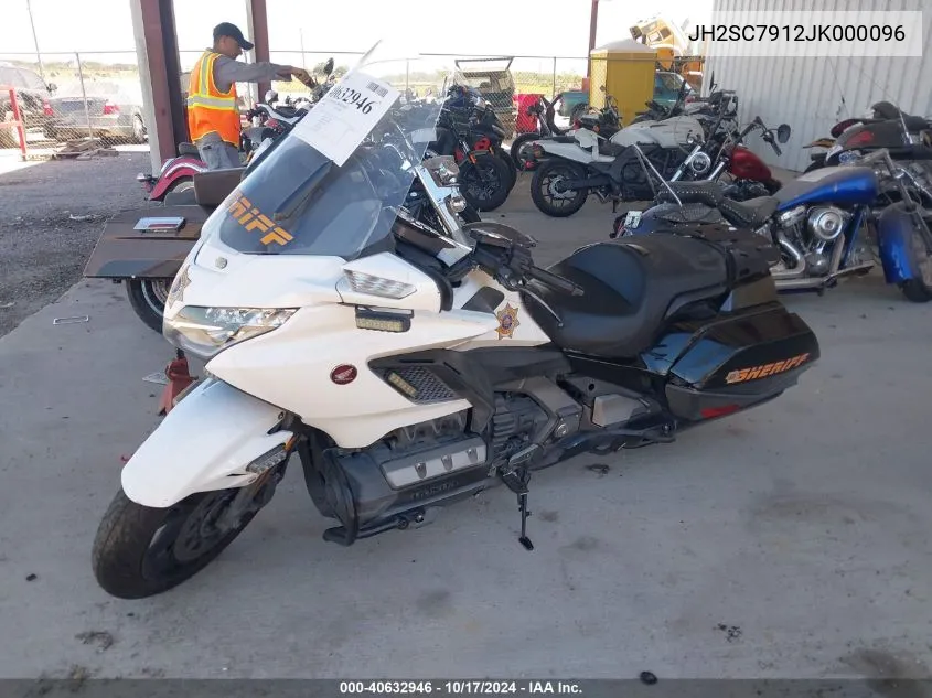 2018 Honda Gl1800 B VIN: JH2SC7912JK000096 Lot: 40632946