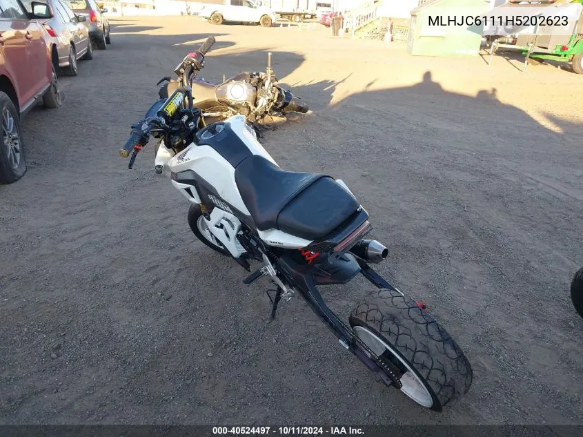 2017 Honda Grom 125 VIN: MLHJC6111H5202623 Lot: 40524497